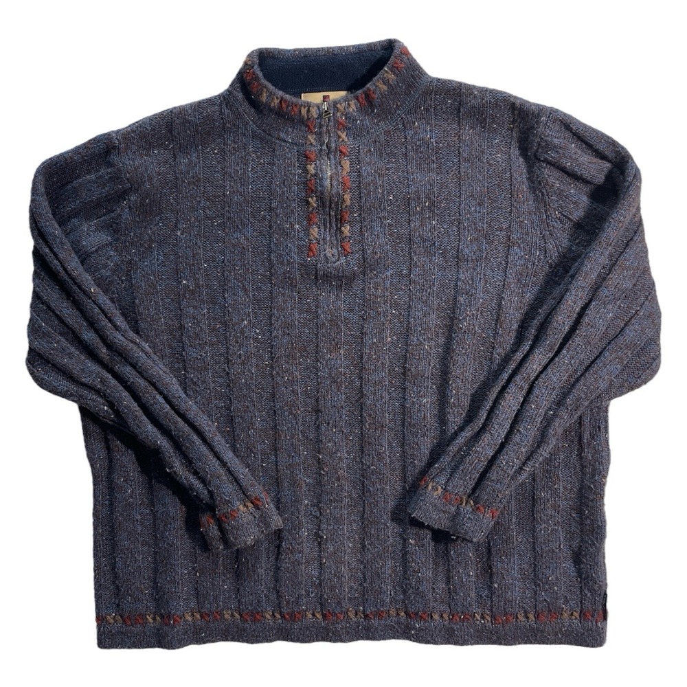 Woolrich Wool‎ Blend 1/4 Zip Sweater Moss Heather Purple Women's XL